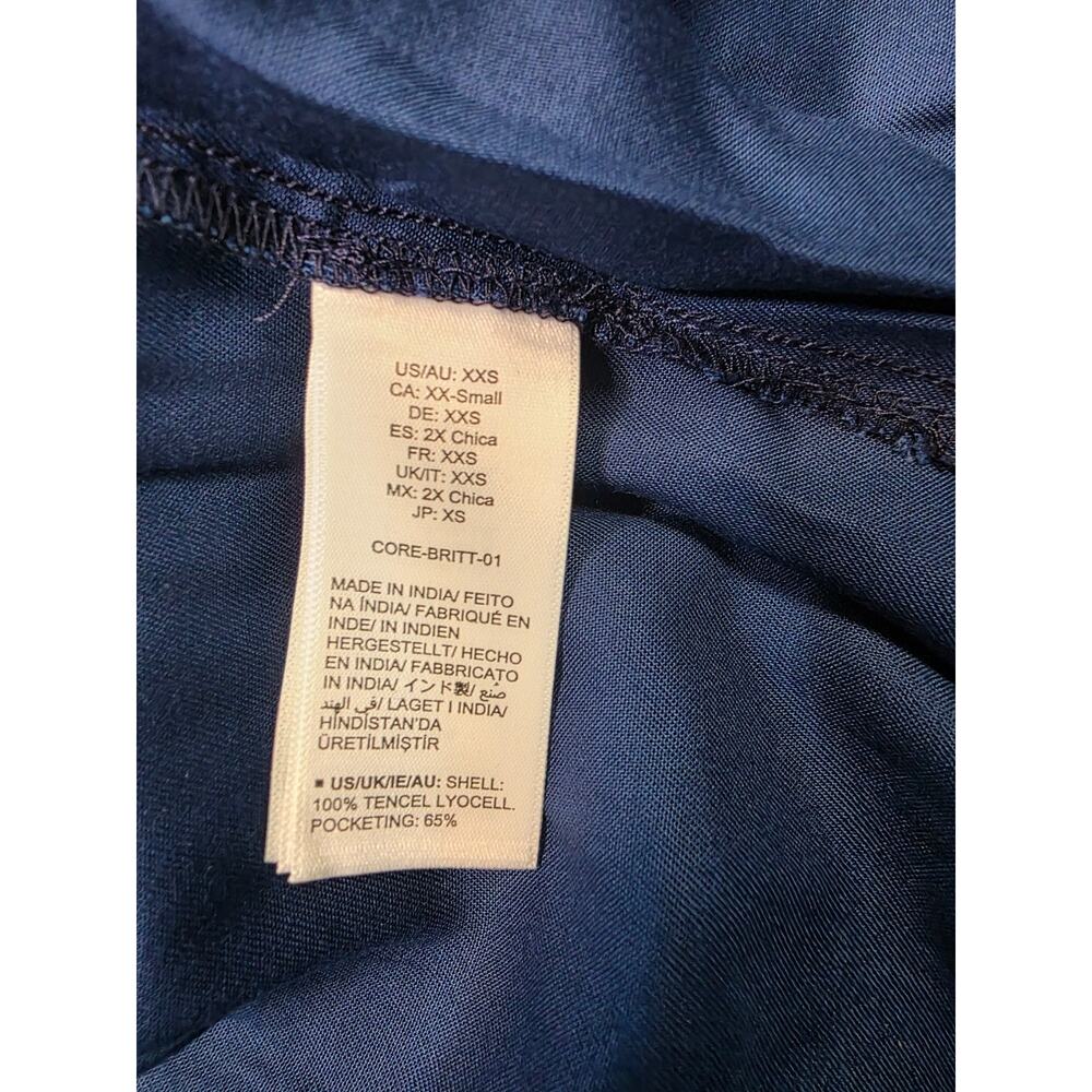 The Drop Britt Dress Navy Blue Tencel Lyocell Tiered Size XXS NWT - Picture 9 of 9
